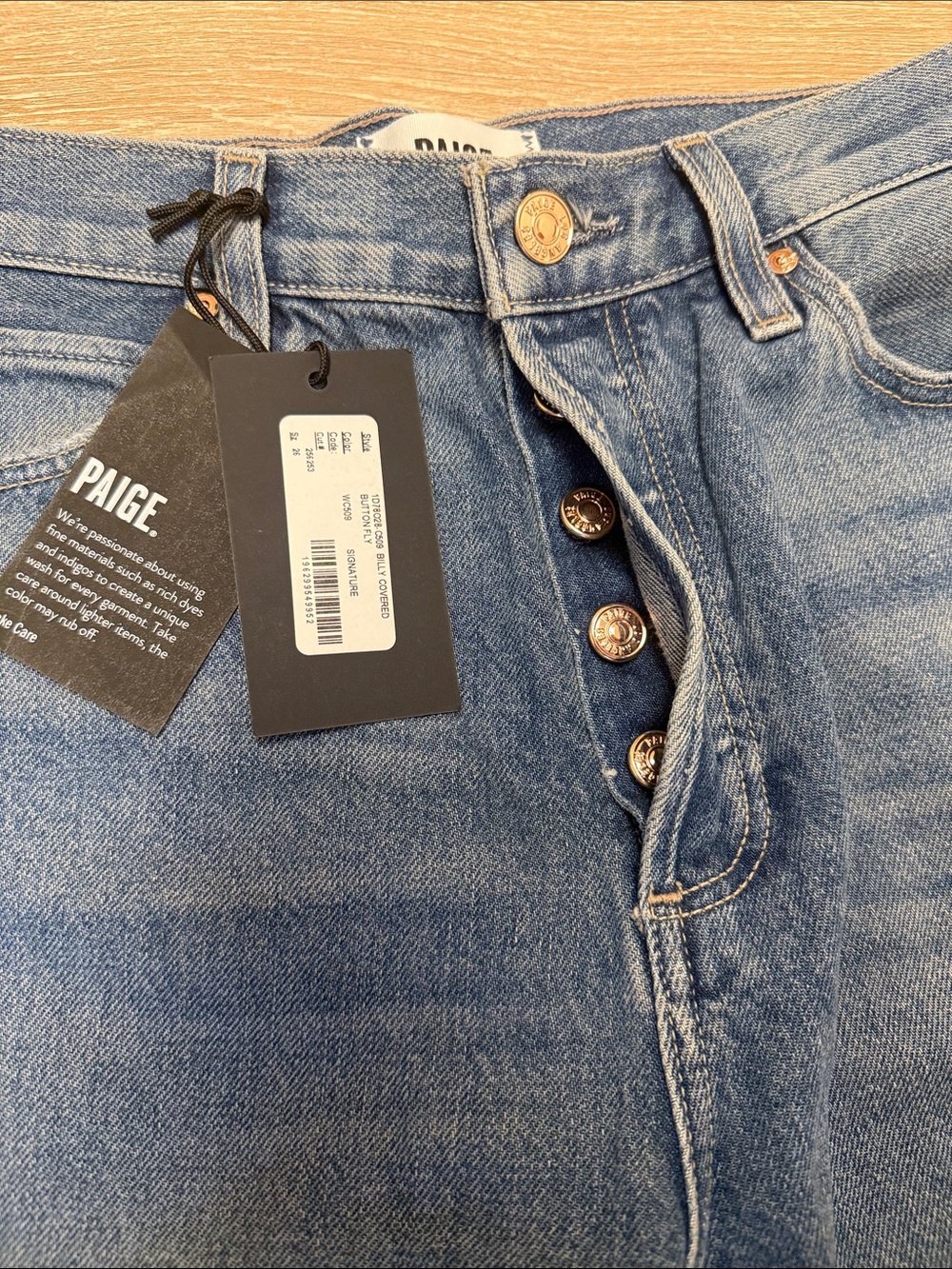 Paige Button Fly Denim - Picture 3 of 5